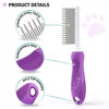 Picture of Poodle Pet Detangling Pet Comb with Long & Short Stainless Steel Teeth for Removing Matted Fur, Knots & Tangles - Detangler Tool Accessories for Safe & Gentle DIY Dog & Cat Grooming