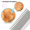 Picture of Poodle Pet Detangling Pet Comb with Long & Short Stainless Steel Teeth for Removing Matted Fur, Knots & Tangles - Detangler Tool Accessories for Safe & Gentle DIY Dog & Cat Grooming