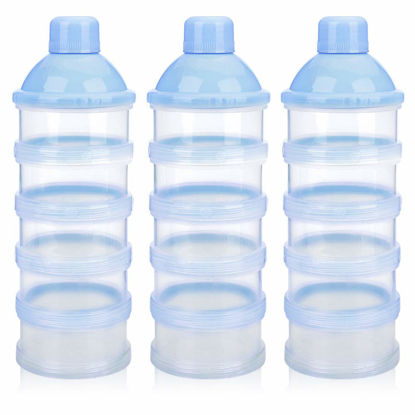 Picture of Accmor Formula Dispenser On The Go, 5 Compartments Stackable Formula Container for Travel, Baby Milk Powder Kids Snack Container, BPA Free
