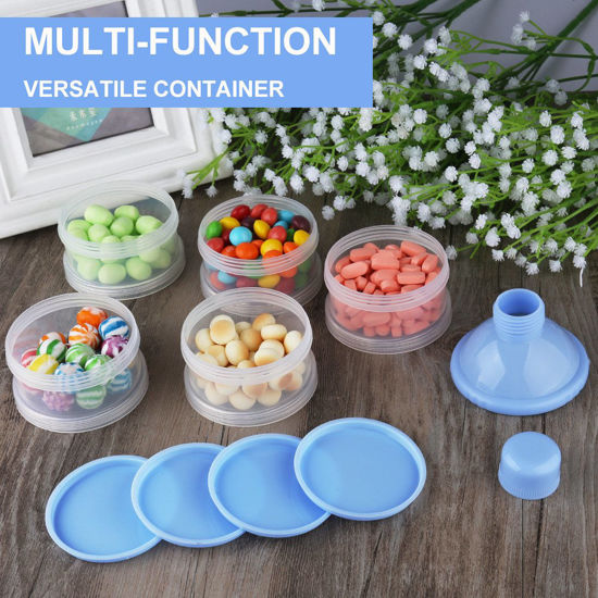 Accmor 5-Compartment Stackable Formula Dispenser - Portable Baby Milk Powder & Snack Container For Travel, BPA-Free