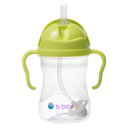 Picture of b.box Sippy Cup with Weighted Straw. Drink from any Angle, Leak Proof, Spill Proof, Easy Grip. BPA Free, Dishwasher Safe. For Babies 6m+ to Toddlers (Pineapple, 8oz)