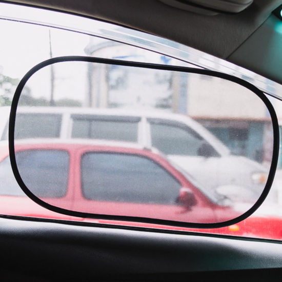 Picture of kinder Fluff Car Window Shade (4X Transparent Sunshades) - The Only Certified Car Window Sun Shade for Driver Proven to Block 99.95% UVR - Car Window Sun Protection - Standard