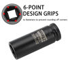 Picture of ZOYAKKI 1/2" Drive x 21 mm Deep 6 PT Impact Socket, CR-MO, 1/2-inch Drive 6 Point Axle Nut Socket for Easy Removal of Axle Shaft Nuts (21MM)