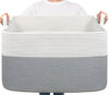 Picture of Goodpick Large Blanket Basket, Storage Baskets for Organizing, Woven Basket for Blankets, Clothes, Toy Baskets Storage Kids, Rectangle Rope Baskets for Storage, 23.6" x 15.7" x 13.8"