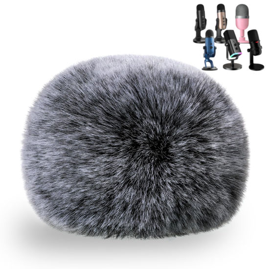Picture of ZealSound Blue Yeti Pop Filter for Blue Yeti Microphone,Mic Foam Cover with Furry Windscreen Muff windshield for ZealSound K66/Yeti/Yeti X/Yeti Nano/Blue Yeti Pro/AM8/SoloCast and More USB Mics