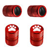Picture of Tire Valve Stem Caps - 4 Pack Anti-Corrosion Premium Anodized Alloy Tyre Air Valve Caps Cat Dog Paw for Car SUV Bike Red
