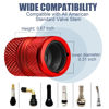 Picture of Tire Valve Stem Caps - 4 Pack Anti-Corrosion Premium Anodized Alloy Tyre Air Valve Caps Cat Dog Paw for Car SUV Bike Red