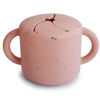 Picture of mushie Silicone Snack Cup | Spill Proof Food Container for Toddler and Baby (Powder Pink Confetti)