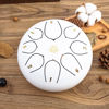 Picture of Eavnbaek Steel Tongue Drum 6 Inch 8 Note Steel Hand Drum with Bag, Music Book, Drumsticks, Mallet Holder and Finger Paddles, for Camping, Meditation or Yoga (White)