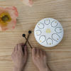 Picture of Eavnbaek Steel Tongue Drum 6 Inch 8 Note Steel Hand Drum with Bag, Music Book, Drumsticks, Mallet Holder and Finger Paddles, for Camping, Meditation or Yoga (White)