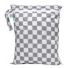 Picture of Bumkins Waterproof Wet Dry Bag for Baby, Travel, Swim Suit, Cloth Diapers, Pump Parts, Pool, Gym Clothes, Toiletry, Strap to Stroller, Daycare, Zip Reusable Bag, Wetdry Packing Pouch, Charcoal Check