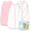 Picture of Cute Castle Baby Sleep Sack 12-18 Months - Lightweight 100% Cotton 2-Way Zipper TOG 0.5 Infant Wearable Blanket, Newborn Essentials Toddler Sleep Clothes, 3 Pack(Pink, Moon, Stars)