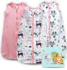Picture of Cute Castle Baby Sleep Sack 18-24 Months - Lightweight 100% Cotton 2-Way Zipper TOG 0.5 Infant Wearable Blanket, Newborn Essentials Toddler Sleep Clothes (3 Pack Pink)