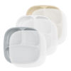 Picture of Re-Play Made in USA 7" Deep Walled Divided Plates for Kids, Set of 3 With 3 Lids - Reusable 3 Compartment Plates, Dishwasher and Microwave Safe - 7.37" x 7.37" x 1.25", Seashell