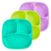 Picture of Re-Play Made in USA 7" Deep Walled Divided Plates for Kids, Set of 3 - Reusable 3 Compartment Plates, Dishwasher and Microwave Safe - 7.37" x 7.37" x 1.25", Mermaid
