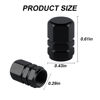 Picture of Alpmosn Aluminum Tire Stem Valve Caps Wheel Valve Covers Car Dustproof Tire Cap Cover Accessories, Universal for SUV, Car, Bike and Motorcycle, Hexagon Shape (4PCS Black)