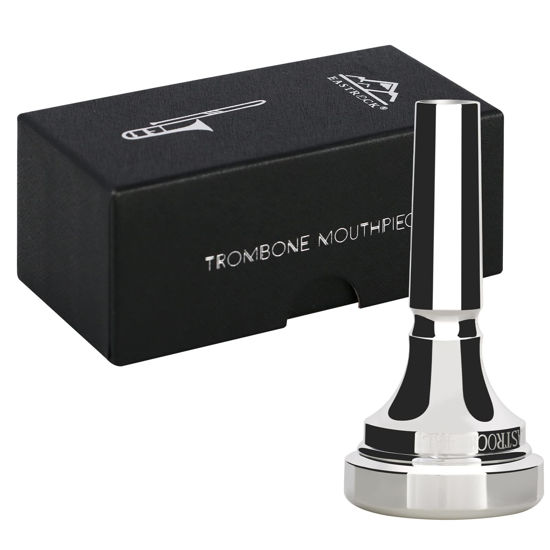Picture of EASTROCK Trombone Mouthpiece,Silver Plated Trombone Mouthpiece Small Shank 9BS, Trombone Instrument Accessories Vacuum Packed