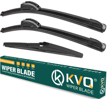 Picture of KVQ Windshield Wiper Blades Replacement for Hyundai Palisade 2020 2021 2022 2023 Original Factory Quality Front Rear Wiper Blade Set - 26" 20" 12" (Set of 3)