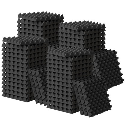 Picture of 48 Pack 1.5"X12"X12" Sound Proof Egg Crate Foam(Most Soundproofing Design), Upgraded Sound Proof Foam Panels for Walls, Doors, Fire-Retardent Foam Padding, Soundproof Foam Made by WVOVW