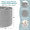 Picture of MEGASKET Extra Large Grey Storage Basket, 22" X 22" X 14" XXXL Blanket Basket for Living Room, Gray Wicker Woven Cotton Rope Baskets for Storage, Kids Toy Baskets Bins, Decorative Pillow Towel Basket