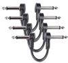 Picture of GOGHOST 6 Inch Guitar Patch Cables 4 Pack, 1/4" TS Right Angle Effect Pedal Flat Cables, Black
