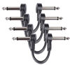 Picture of GOGHOST 6 Inch Guitar Patch Cables 4 Pack, 1/4" TS Right Angle Effect Pedal Flat Cables, Black