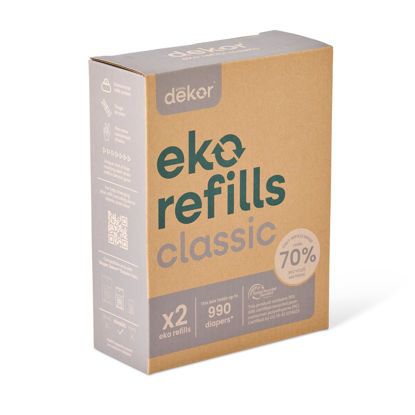 Picture of Diaper Dekor Eko Classic Refills, 2 Count | ONLY Eco-Friendly Diaper Pail Refills Made With 70% Recycled Materials | Quicker, Easier & More Cost Effective than Trash Bags | Unscented