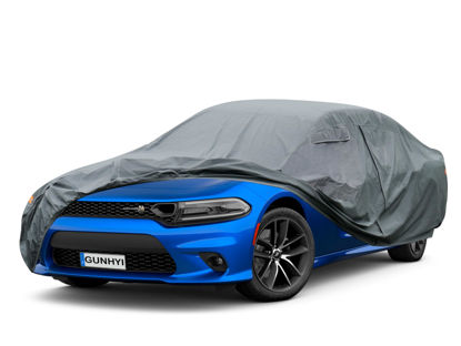 Picture of GUNHYI 16 Layers Car Cover Waterproof All Weather, Heavy Duty Full Exterior Cover Universal Fit Coupe Dodge Challenger/Charger, Chevrolet Malibu, Hyundai Genesis, Jaguar XJ, Pontiac Firebird etc.