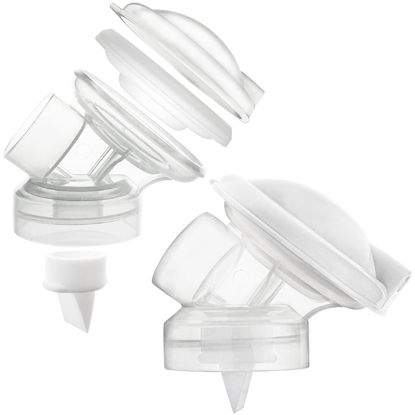 Picture of Nenesupply Connectors Compatible with Medela Personal Fit Flex Connector. Work with Pump in Style Maxflow Freestyle Flex Swing Maxi Breastpumps Not Original Medela Pump Parts. Incl. Membrane and Valve