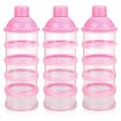 Picture of Accmor Formula Dispenser On The Go, 5 Compartments Stackable Formula Container for Travel, Baby Milk Powder Kids Snack Container, BPA Free