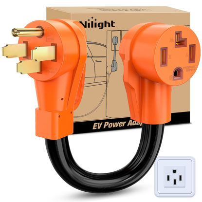 Picture of Nilight EV Dryer Charger Adapter Cord 50 Amp to 30 Amp 4 Prong Pure Copper 125V/250V Outlet to EV Dryer Plug Conversion Heavy Duty 10 Gauge Wire 14-50P to 14-30R 50M/30F, 2 Years Warranty