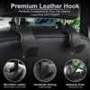 Picture of LivTee Headrest Hook for Car, Back Seat Organizer Black Leather Hanger Holder Hook, Interior Car Accessories for Hanging Purses Bags Coats, 4 Pack
