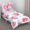 Picture of Disney Ariel Sea Garden 4 Piece Toddler Bed Set - Comforter, Fitted Sheet, Flat Top Sheet, Reversible Standard Size Pillowcase, Pink and Aqua