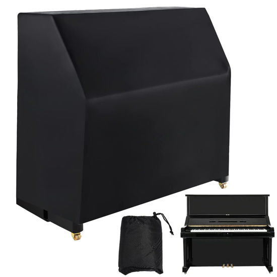 Picture of Upright Piano Keyboard Dust Cover, Keys Piano Music Keyboard Dirt Proof Cover Stretchy Keyboard Piano Cover Electronic Keyboard Cover With Durable Elastic & Cord Lock Must Have Piano Accessories