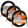 Picture of Gearlux Instrument Cable/Professional Guitar Cable 1/4 Inch to 1/4 Inch, Black, 25 Foot - 3 Pack