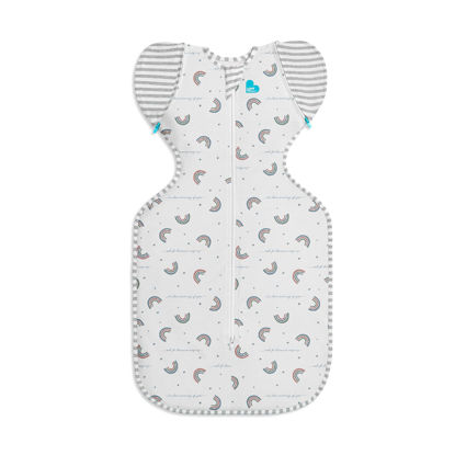 Picture of Love to Dream Swaddle Up Transition Swaddle, Patented Zip-Off Wings, Gently Help Baby Transition from Being Swaddled to Arms Free When Showing Signs of Rolling, 1.0 TOG, 13-19 lbs, Rainbow Dream