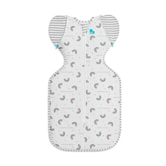 Picture of Love to Dream Swaddle Up Transition Swaddle, Patented Zip-Off Wings, Gently Help Baby Transition from Being Swaddled to Arms Free When Showing Signs of Rolling, 1.0 TOG, 13-19 lbs, Rainbow Dream