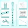 Picture of SWAN Soprano Recorder Instrument for Beginners Kids Student - German Fingering 8 Hole Flute Detachable 3pcs ABS Descant Recorders with Cleaning Rod and Fingering Chart, SW8K, Baby Blue