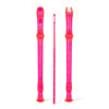 Picture of SWAN Soprano Recorder Instrument for Beginners Kids Student in School - Baroque Style 8 Hole Flute Detachable 3pcs ABS Descant Recorders with Cleaning Rod and Fingering Chart, Transparent Bobby Pink