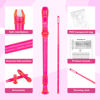 Picture of SWAN Soprano Recorder Instrument for Beginners Kids Student in School - Baroque Style 8 Hole Flute Detachable 3pcs ABS Descant Recorders with Cleaning Rod and Fingering Chart, Transparent Bobby Pink