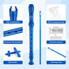 Picture of SWAN Soprano Recorder Instrument for Beginners Student - German Fingering 8 Hole Flute Detachable 3pcs Descant Recorder with Cleaning Rod and Fingering Chart for Kids over 6 Years Old, Royalblue