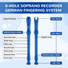 Picture of SWAN Soprano Recorder Instrument for Beginners Student - German Fingering 8 Hole Flute Detachable 3pcs Descant Recorder with Cleaning Rod and Fingering Chart for Kids over 6 Years Old, Royalblue