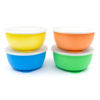 Picture of Elk and Friends Stainless Steel Bowls with Silicone Sleeve for Babies & Toddlers | Lids Included | Stay Put Suction | Cereal & Snack Bowls | 4 Pack