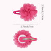 Picture of DeD 24PCS 2.7" Chiffon Flower Hair Bows Clips Flower Tiny Hair Clips Fine Hair for Girls Infants Toddlers Set of 12 Pairs