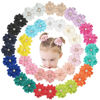 Picture of DeD 40PCS 2.3" Chiffon Flower Hair Bows Clips with Rhinestone Flower Tiny Hair Clips Fine Hair for Girls Infants Toddlers Set of 20 Pairs