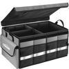 Picture of Oasser Car Trunk Organizer Collapsible Multi Compartments SUV Trunk Organizer with Reflective Strip Foldable Cover (Standard, Grey)
