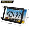 Picture of Black Carbon Fiber License Plate Frame, 2 Pack Glossy Waterproof Plastic Number Plate Frame Print Carbon Fiber Pattern for Man and Women (with Fasteners and Screws)