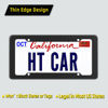 Picture of Black Carbon Fiber License Plate Frame, 2 Pack Glossy Waterproof Plastic Number Plate Frame Print Carbon Fiber Pattern for Man and Women (with Fasteners and Screws)