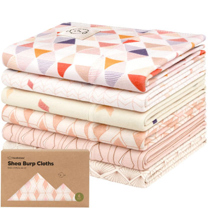 Picture of Organic Burp Cloths Baby Girl, Boy - 6-Pack Large Baby Burp Cloths, Super Absorbent Burping Cloths for Babies, Soft & Plush Cotton Burp Cloth, Spit Up Burp Rags, Newborn Burp Clothes (Prism)