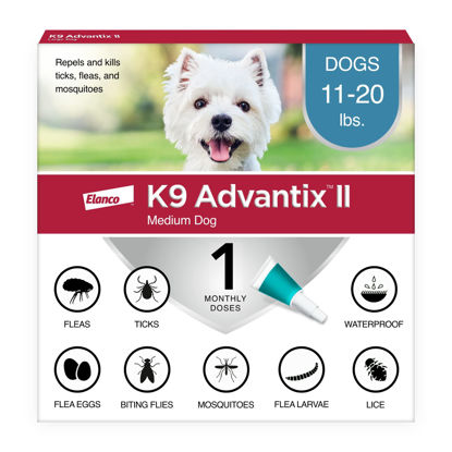 Picture of K9 Advantix II Medium Dog Vet-Recommended Flea, Tick & Mosquito Treatment & Prevention | Dogs 11-20 lbs. | 1-Mo Supply
